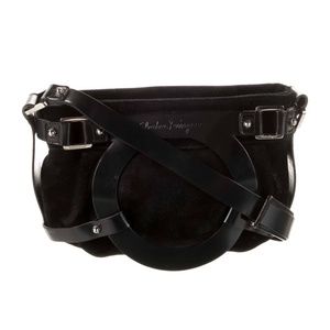 Salvatore Ferragamo Leather-Trimmed Suede Shoulder Bag
